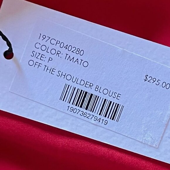 Fairytale top! Romantic red Milly off the shoulder, NWT, XS - Picture 8 of 9